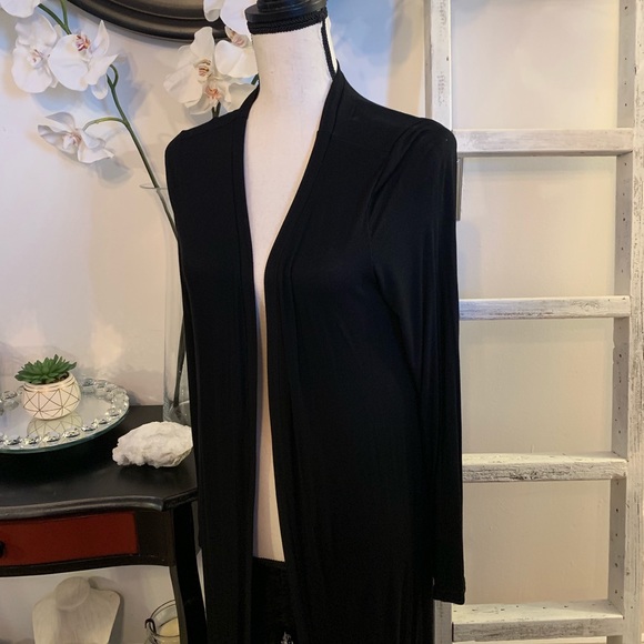 Last 1 - Store Closing‼️ Long Black Lace Cardigan - Picture 3 of 5